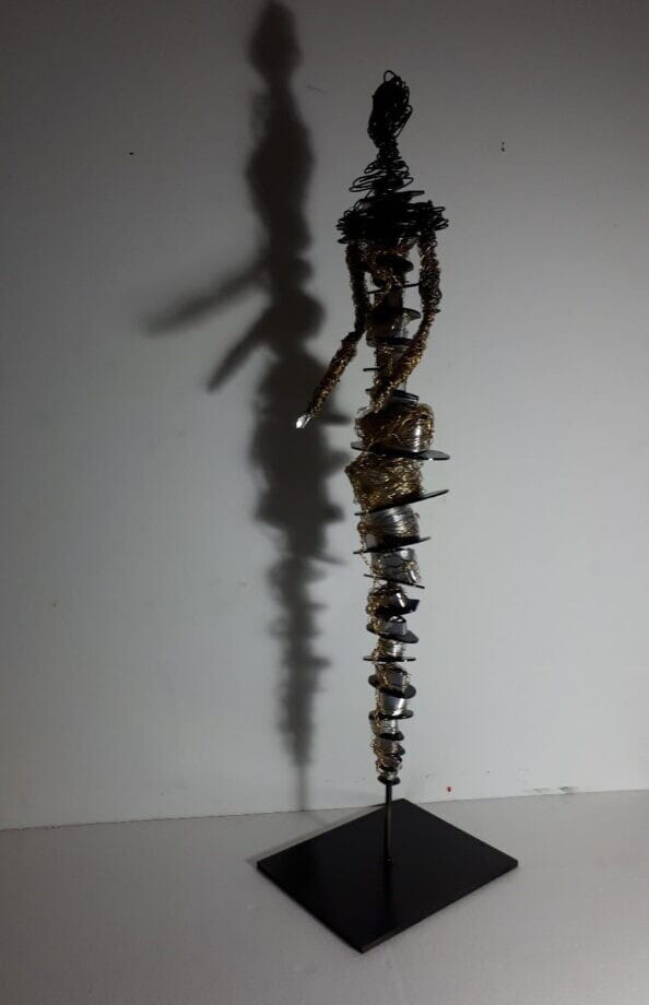 Metal Sculpture mixed metals titled: The Anonymous -I by the Artist Zena Ghossoub